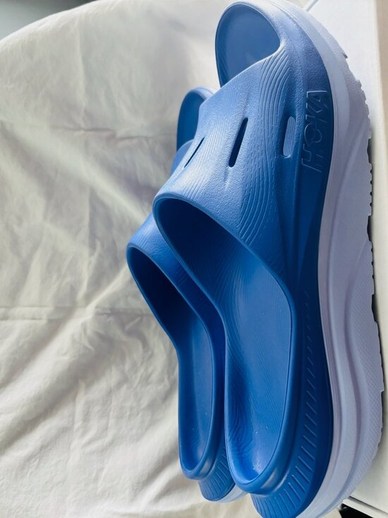HOKA Ora Recovery Slide 3 Blue White Men\'s Size 12 Comfort Sandals main image 9
